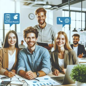 Ein Team von für IT Support Mitarbeitern