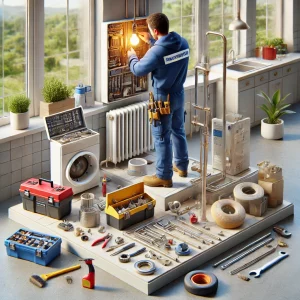 Hausmeister (m/w/d) bei der Arbeit