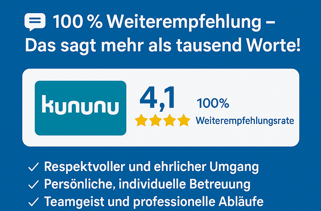 💬 100 % Weiterempfehlung – Das sagt mehr als tausend Worte!