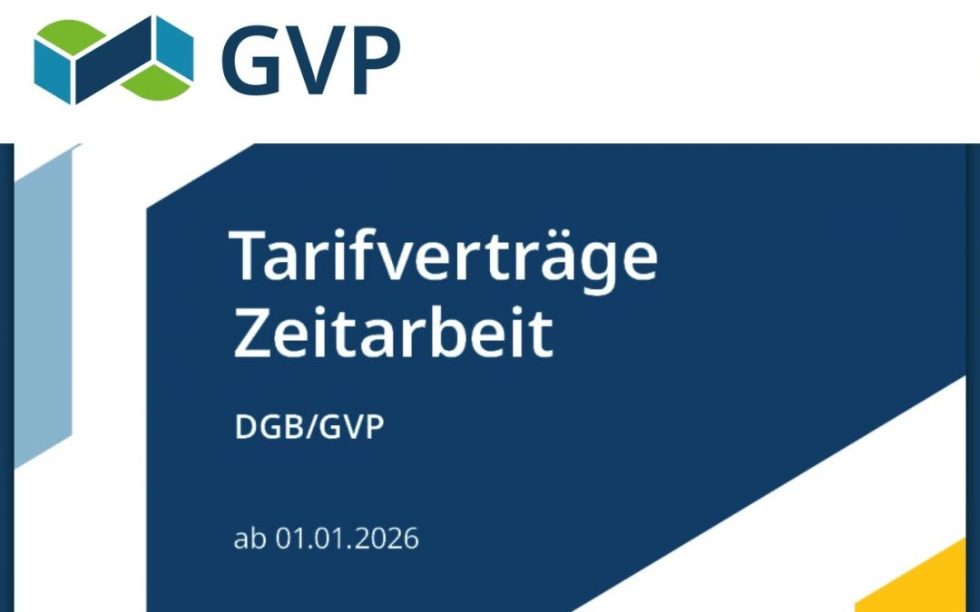 Einigung für die Zeitarbeitsbranche auf ein neues DGB/GVP-Tarifwerk !!